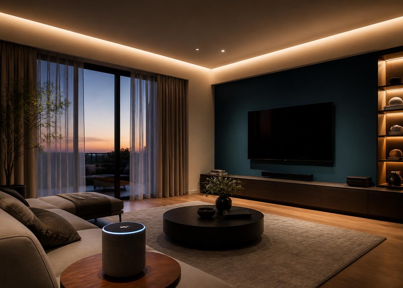 Sala com automação residencial